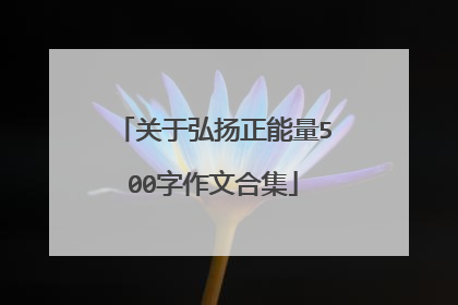 关于弘扬正能量500字作文合集