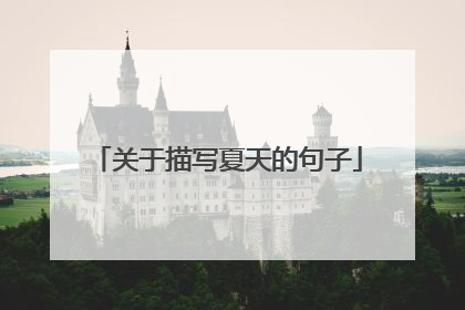关于描写夏天的句子