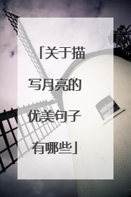 关于描写月亮的优美句子有哪些