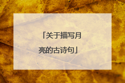 关于描写月亮的古诗句