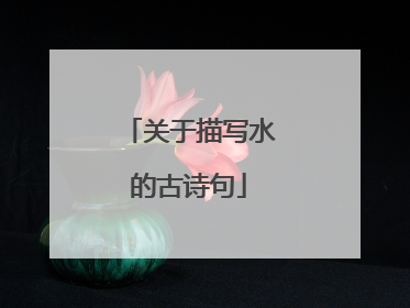 关于描写水的古诗句