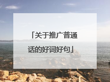关于推广普通话的好词好句