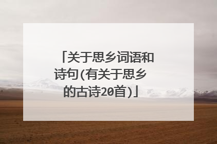 关于思乡词语和诗句(有关于思乡的古诗20首)