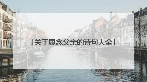 关于思念父亲的诗句大全