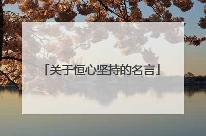 关于恒心坚持的名言