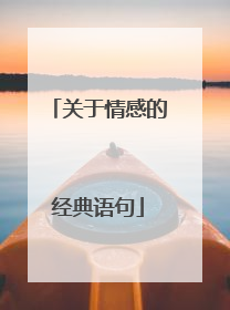 关于情感的经典语句