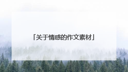 关于情感的作文素材