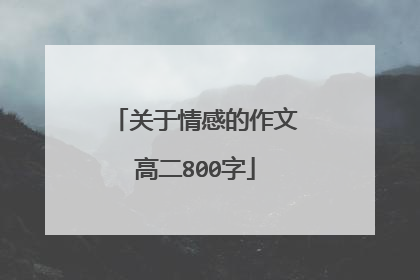 关于情感的作文高二800字