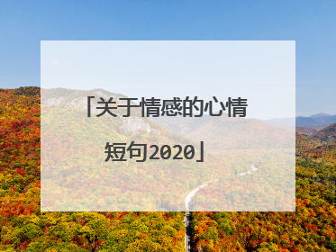 关于情感的心情短句2020