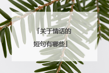 关于情话的短句有哪些