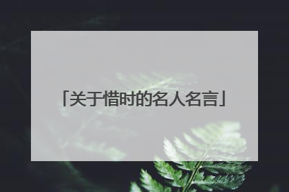 关于惜时的名人名言