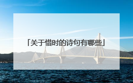 关于惜时的诗句有哪些