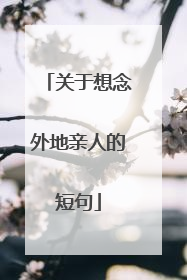 关于想念外地亲人的短句