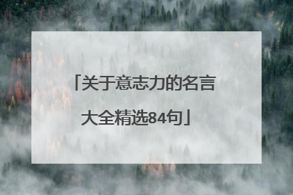 关于意志力的名言大全精选84句