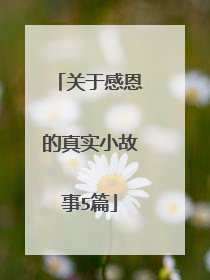 关于感恩的真实小故事5篇