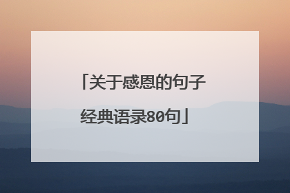 关于感恩的句子经典语录80句