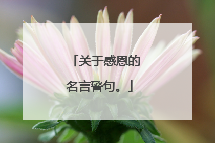 关于感恩的名言警句。