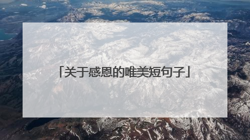 关于感恩的唯美短句子