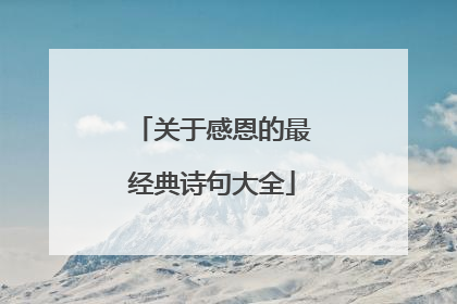 关于感恩的最经典诗句大全