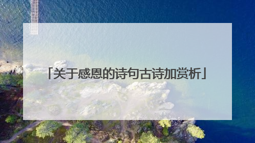 关于感恩的诗句古诗加赏析