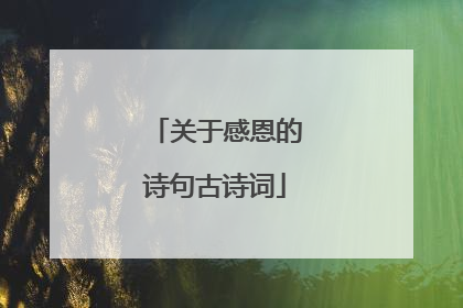 关于感恩的诗句古诗词