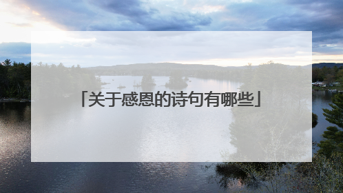 关于感恩的诗句有哪些