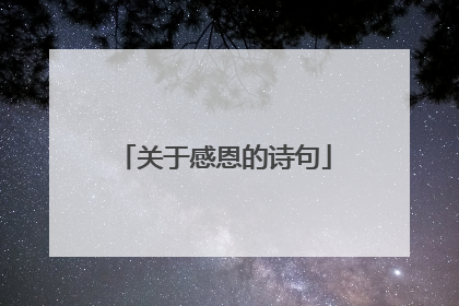 关于感恩的诗句