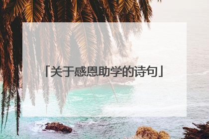 关于感恩助学的诗句