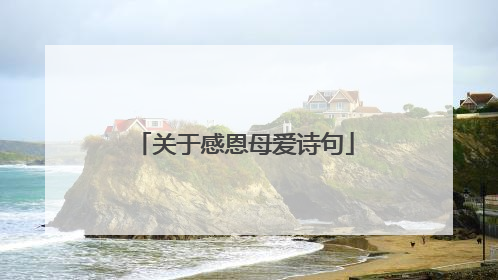 关于感恩母爱诗句