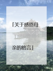 关于感恩母亲的格言