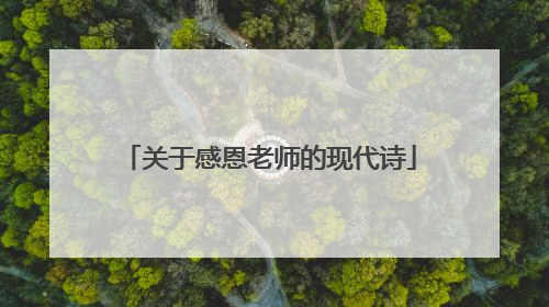 关于感恩老师的现代诗