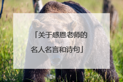 关于感恩老师的名人名言和诗句