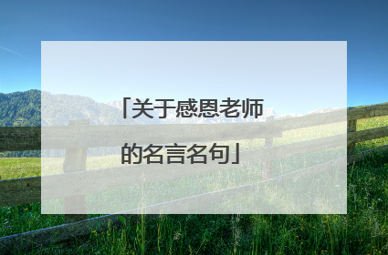 关于感恩老师的名言名句
