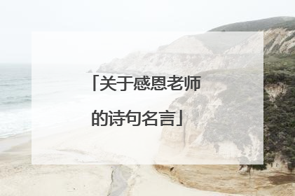 关于感恩老师的诗句名言