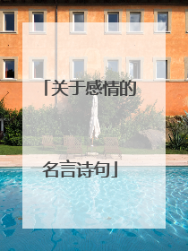 关于感情的名言诗句