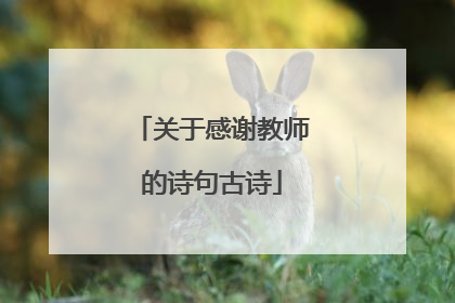 关于感谢教师的诗句古诗