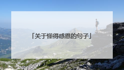 关于懂得感恩的句子