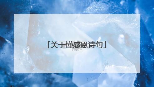 关于懂感恩诗句