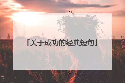 关于成功的经典短句
