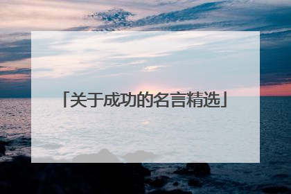 关于成功的名言精选