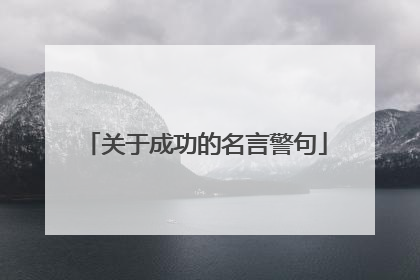 关于成功的名言警句