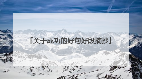 关于成功的好句好段摘抄
