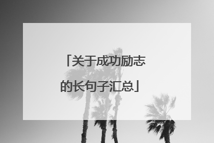 关于成功励志的长句子汇总