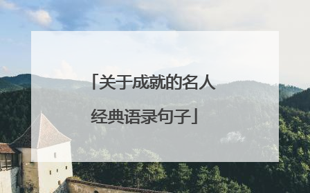 关于成就的名人经典语录句子
