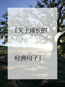 关于成长的经典句子