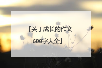 关于成长的作文600字大全