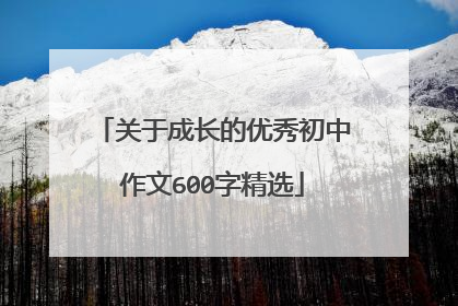 关于成长的优秀初中作文600字精选