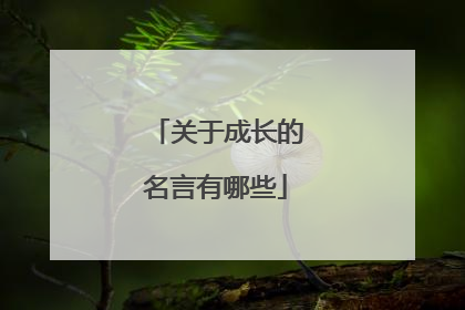 关于成长的名言有哪些