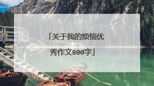 关于我的烦恼优秀作文800字