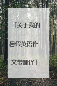 关于我的暑假英语作文带翻译